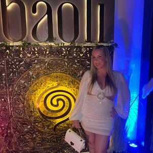 NADINE MERABI White Sequin Dress